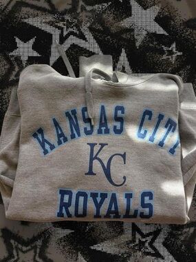 Stitches Kansas City Royals Gray Graphic Hoodie MLB Streetwear